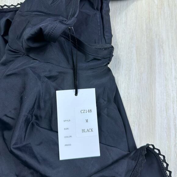 Unique Vintage Black Halter One Piece Swimsuit - Picture 6 of 13